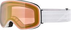 ALPINA Slope QV Lunettes de ski photochromiques pour homme et femme, anti-buée, circulation de l'air efficace, verre miroir, blanc mat