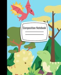 Primary Composition Notebook: Children's Kids Dinosaur Primary Composition Notebook, Picture Space, Handwriting Practice & Drawing Story Journal, Grades K-2 School Students, 120 Pages