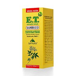 Lemuria - Sambuco - Per una Migliore Funzionalità delle Vie Respiratorie e per il Drenaggio dei Liquidi - Estratto Totale 1:1-30 ml - Made in Italy