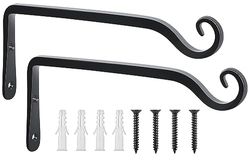 FEED GARDEN Lot de 2 crochets muraux de 25,4 cm, support décoratif droit pour plantes à suspendre, mangeoires à oiseaux, carillons, paniers de fleurs, tapis de yoga, utilisation en