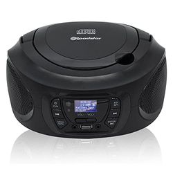 Roadstar CDR-375D+/BK Radio CD-speler, draagbaar, DAB/DAB+/FM, MP3-CD-speler, CD-R, CD-RW, USB-poort, stereo, afstandsbediening, AUX-IN, hoofdtelefoonuitgang, zwart