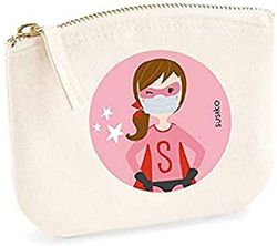 SUSIKO | Porta Mascarillas Premium | Funda de Mascarillas para Niñas Responsables | Medidas 14,5 x 11 cm | Bolsa 100% Algodón Transpirable con cremallera | Color Blanco