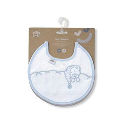 2 stuks ronde slabbetjes slaapbeer in blauw en grijs