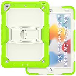 Funda para iPad Air 3 2019/iPad Pro 10.5 2017 con Soporte de sujeción, Robusta Funda Protectora a Prueba de Golpes con diseño de Estructura de 3 Capas, Beige y Verde