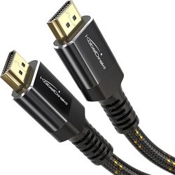 KabelDirekt – Cavo HDMI 2.1 8K/4K – 1,5 m – Connettori Metallici Antishock e Design Intrecciato (8K@60Hz, Ultra Alta Velocità/48G, Ultima Generazione, Ideale per PS5/XBO, Monitor/TV/Proiettore, Nero)