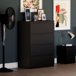 Vida Designs Denver Komoda z szufladą, czarna, 4 Drawer
