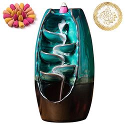 Keramische wierookbrander met 150 kegels, waterval terugstromen wierookhouder, aromatherapie ornament, zen decor, woondecoratie, kamer decor