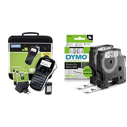 DYMO LabelManager 280 Kit Etichettatrice Portatile Ricaricabile Tastiera QWERTY con Custodia & D1 etichette, stampa nero su bianco, 12x7 mm, etichette autoadesive per stampanti LabelManager