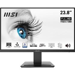 MSI PRO MP243X Monitor 24" IPS FHD (1920x1080), 100Hz, 1ms, altoparlanti integrati, Eye-friendly, FreeSync, 1x HDMI e 1x DP, VESA