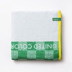 Children's Beach Towel 70 x 140 cm 450GSM 100% Cotton Green Squares Kids