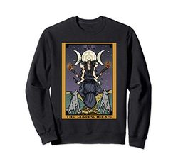 Hecate Triple Moon Goddess Witch Hekate Wheel Tarot Card Sweatshirt