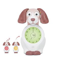 ZAZU Davy The Dog Clock - Horloge d'entraînement au Sommeil et veilleuse pour Enfants | réveil Lumineux | Aidez Votre Enfant à Apprendre Quand se réveiller | Luminosité réglable | Arrêt Automatique