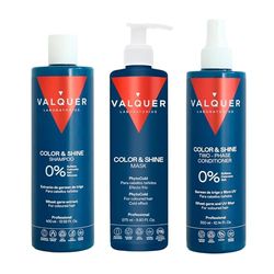 Valquer Hair Enhancer Pack Couleur: Shampooing 400 ml + Masque Effet Glace 175 ml + Après-shampoing biphasique 300 ml. Cheveux teints 1300 G (3 Unités)