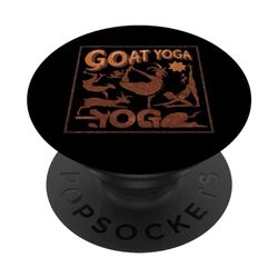 Divertido póster de postura dura de yoga de cabra PopSockets PopGrip Intercambiable