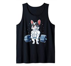 French Bulldog Weightlifting Funny Deadlift Men Fitness Gym Canotta