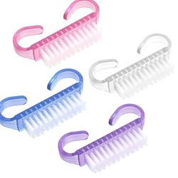 Set di 4 spazzole per unghie a manico, spazzole per la pulizia delle unghie, spazzola manuale ergonomica per la cura delle unghie, pulizia e manicure, spazzola per la pulizia delle mani, pennello per