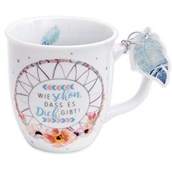 GRUSS & CO Caneca com design de caça-sonhos, porcelana, 40 cl, presente para namorada, colega, educadora | 45692