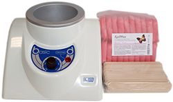 EpilWax – Kit epilation complet à la cire chaude pelable Rose en perles - epilateur chauffe cire epilation professionnelle grande Cuve d’une capacité : 800 ml de cire epilation professionnelle – livré avec 1 Huile après epilation , 1 kg de cire pelable Rose, 100 Spatule pour corps