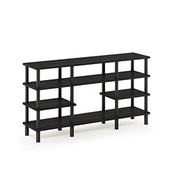 Furinno Multifunctioneel tv-rek met 4 niveaus, espresso/zwart, 29,49 x 119,9 x 68,4 cm