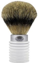 Hans Baier Exclusive Pennello da barba acrilico opaco – Taglia 5, strisce d'argento