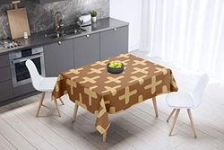 Bonamaison Kitchen Decoration, Tablecloth, Brown Tones, 140 x 140 Cm - Designed and Manufactured in Turkey