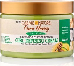 Creme of Nature Pure Honey Hair Food Avocado, Crème Coiffante à base d'Huile d'Avocat et de Miel, Définit et Nourrit les boucles, Soin Coiffant pour Cheveux Bouclés Frisés Crépus, Sans Rinçage - 326ml