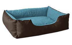 BedDog LUPI colchón para Perro S hasta XXXL, 24 Colores, Cama para Perro, sofá para Perro, Cesta para Perro, S marrón/Azul