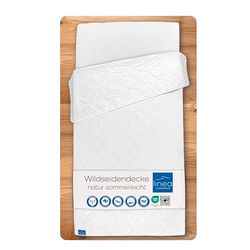 Böhmerwald Natural Capa de edredão, seda, branco, 155 cm x 220 cm