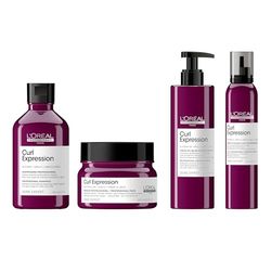 L'Oréal Professionnel, Routine Complète pour Cheveux Ondulés/Bouclés/Frisés, Crème Lavante + Masque Hydratant + Gelée Coiffante + Mousse Sans Alcool