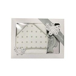 Duffi Baby 0930-11 broderad maxi badhandduk 100 x 100 cm + termometer, grå, unisex