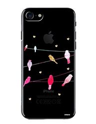 Evetane fodral kompatibel med iPhone 7/8/iPhone SE 2020 transparent styv solid fåglar marmor skrift trendigt mönster