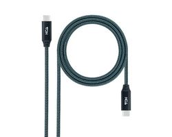 Cable type-c - cable USB 3.2 tipo C a tipo C, 0.5 m de longitud, color gris/negro, alta velocidad de transferencia de datos.*