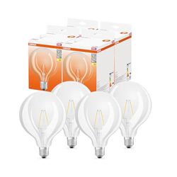 OSRAM LED STAR GLOBE 125 LED-lampe til E27-base, Globe-form, FIL, 250 Lumen, Warm White (2700K), udskiftning til konventionelle 25W pærer, ikke dæmpbar, 4-pack