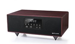 Muse M-630 DWT Bluetooth-luidspreker met afstandsbediening, USB, NFC, dimbaar display, AUX-in, 40W hout