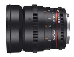 Samyang F1312809101 - Alvo para vídeo VDSLR para micro quatro terços (distância focal fixa de 24 mm, abertura T1,5-22 ED AS IF UMC II, diâmetro do filtro: 77 mm), preto