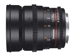 Samyang F1312805101 - Objetivo para vídeo VDSLR para Sony A (Distancia Focal Fija 24mm, Apertura T1.5-22 ED AS IF UMC II, diámetro Filtro: 77mm), Negro