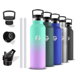 Grsta Borraccia, Borraccia Termica 500ml, Senza BPA, Borracia con Cannuccia, Senza Perdite, Borracce Termiche, Acciaio Inossidabile 18/8, Bottiglia Termica per Fitness, Campeggio, Palestra, Uffici