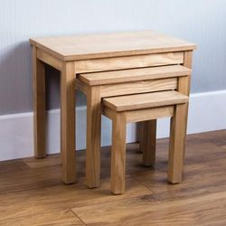 Home Discount Oakridge Jogo de mesa ninho em chapa de carvalho natural