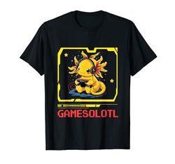 Gamesolotl Blue Axolotl Gaming Videojuegos Juegos Anime Camiseta