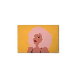 A.S. Création DD132355 - Stampa su tela, motivo: Whitney, colore giallo, rosa, 75 x 50 cm