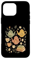 Cottagecore Whimsical Elements Teapots Books Case for iPhone 16 Pro Max