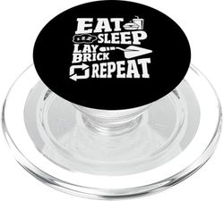 Albañil Comer Dormir Lay Repetir Ladrillo PopSockets PopGrip para MagSafe