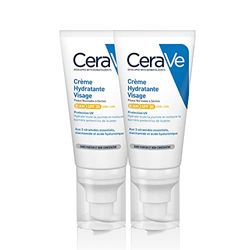 CeraVe Fuktgivande ansiktskräm med SPF 30: fuktgivande dagkräm med solskydd för normal till torr hud, 2 x 52 ml