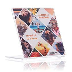 homeBLOCKrocks Support photo (cadre photo) au format photo 10 x 10 cm - Présentoir photo transparent - Support photo sans cadre - En plexiglas - Pour vos photos et images préférées
