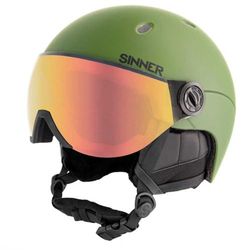 Sinner Titanium Visor-mat Moss Green-Red Mirror Cat.2-M (55-58) helm, volwassenen, uniseks, meerkleurig (meerkleurig)