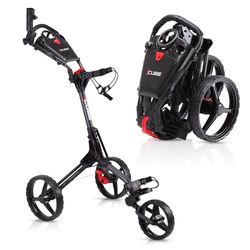 Cube Cart - Carrito de Golf de 3 Ruedas, Apertura y Cierre de Dos Pasos, Carrito de Golf Ligero Plegable más pequeño del Mundo, Elige el Color (carbón/Negro)