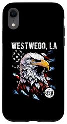 Westwego, LA Patriotic Eagle USA Flag Design stile vintage Custodia per iPhone XR