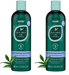 HASK Invigorating TEA TREE OIL Shampoo, thickening for all hair types, color safe, and cruelty-free - 1 355mL Bottle, (Pack of 2)