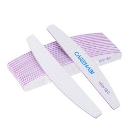 Limas de uñas,16 unids lima de uñas profesional de doble cara reutilizable 100/180 Grit para salones de manicura, arte de uñas en casa