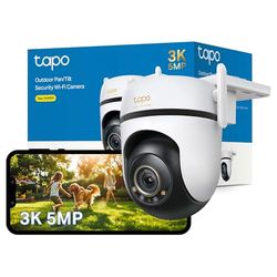 Tapo C530WS Pan/Tilt Outdoor Security Camera, 3K 5MP WiFi Outdoor Camera, 360° Vision Motion Tracking, No Monthly Fee, AI Detection, Starlight Colour Night Vision, IP66, Works with Alexa & Google